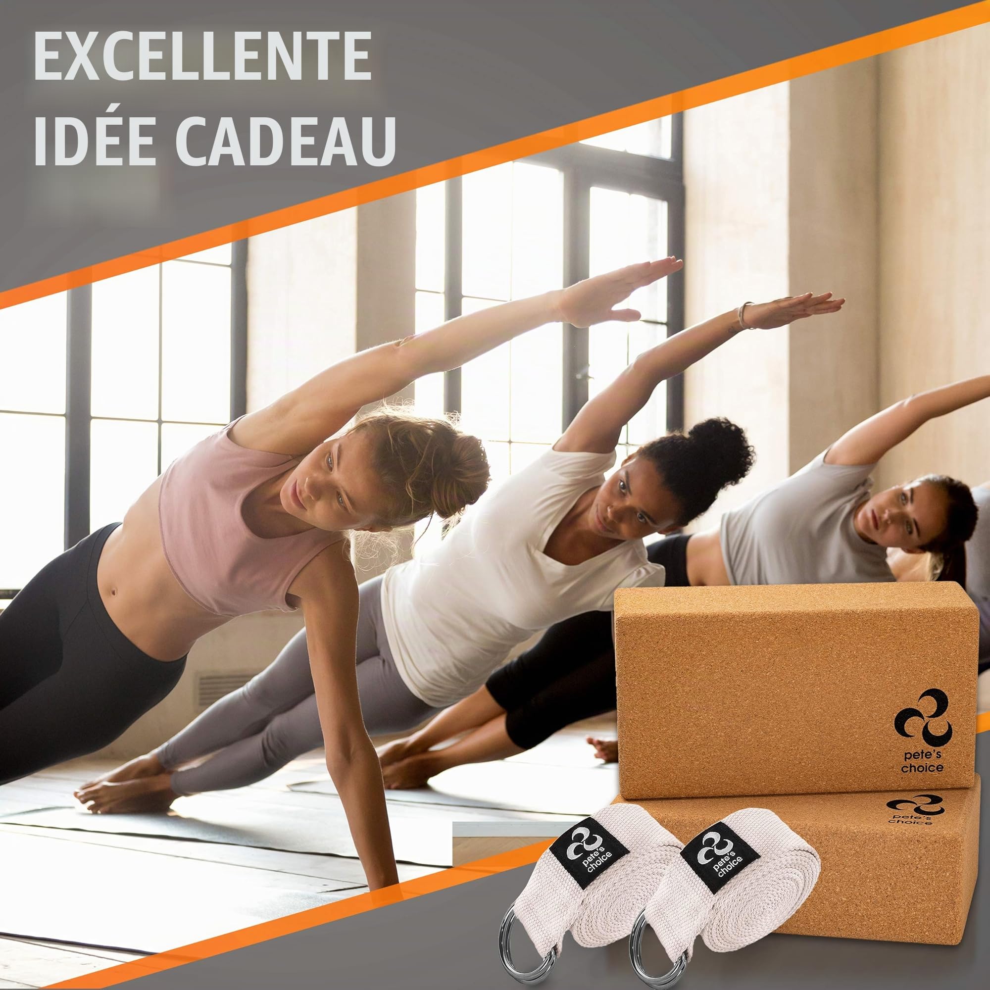 Pack Yoga écolo : 2 Blocs En Liège Naturel + 2 Sangles De Coton – Fermes, Stables, Pour La Maison Ou Le Studio