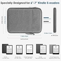 Vista 2 de MoKo Funda para Kindle de 6 a 7 pulgadas, funda protectora de nailon compatible con Kindle Paperwhite 2021, Fire 7 2022, totalmente nuevo Gris-oscuro