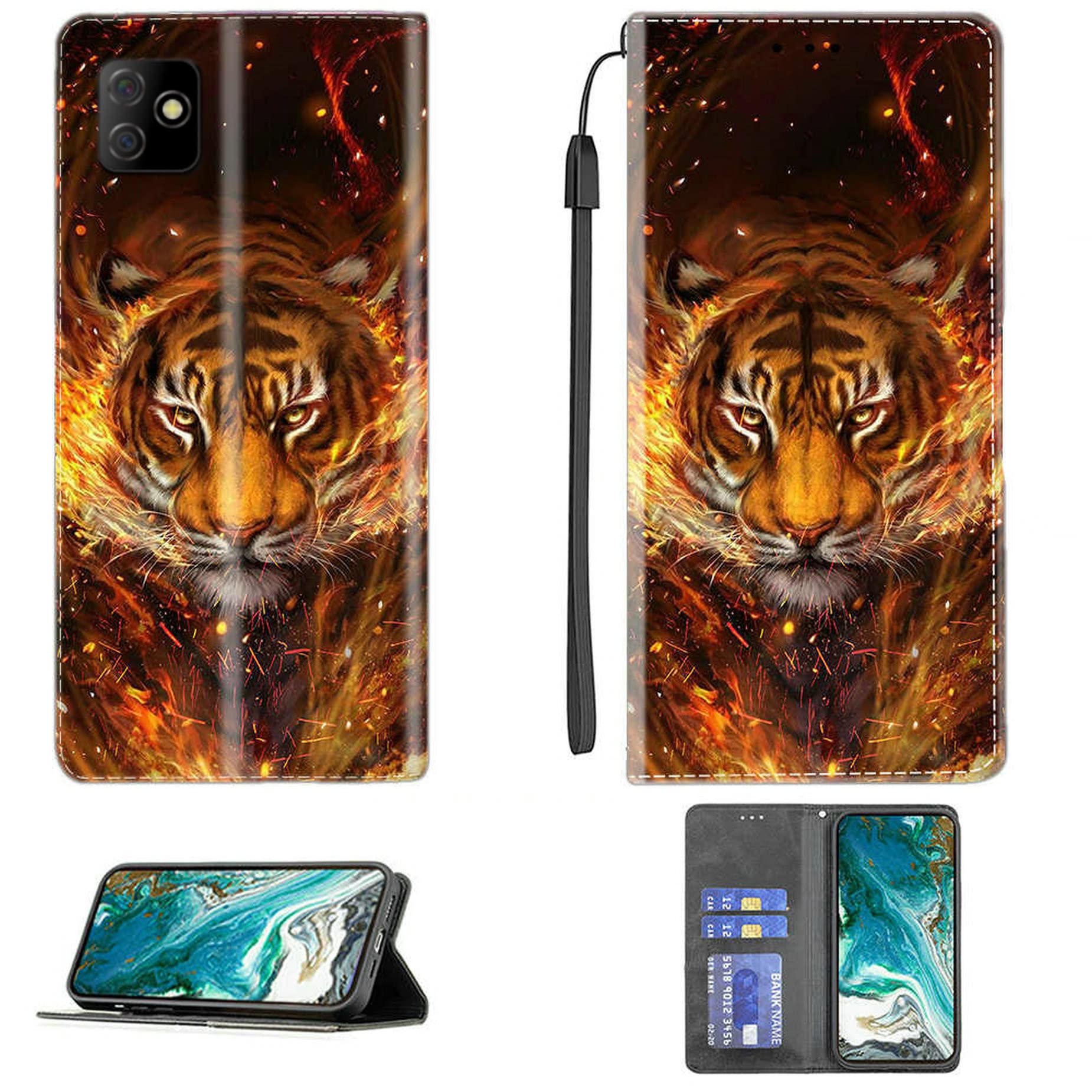 AroepurtCase for Digicel Dl4 Case Compatible with Digicel Dl4 Phone Case Cover PU Leather Kickstand Magnetic Wallet Case CPT23