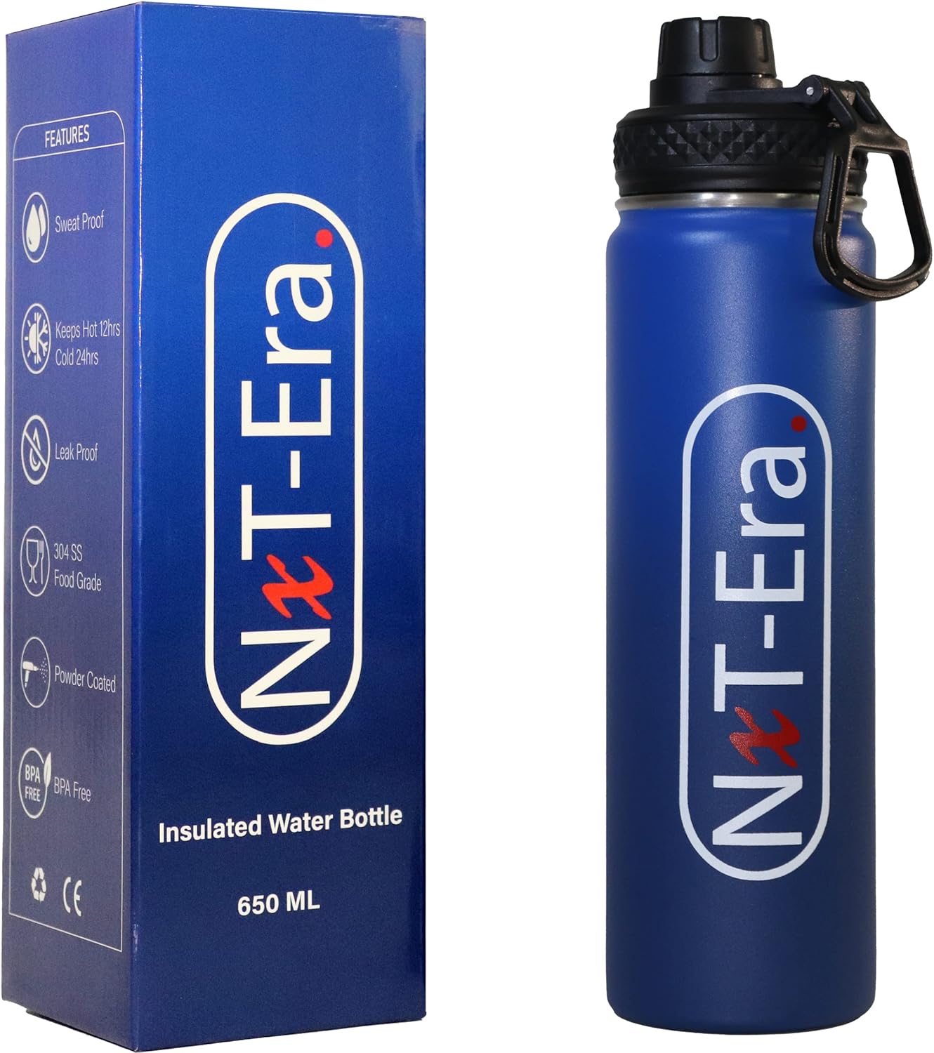 NxtEra Stainless Steel Water Bottle 650ML Insulated Double Walled