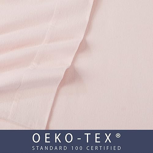 Miniatura 7 de Market & Place Juego de sábanas de franela de 100% algodón turco, 4 piezas, bolsillo profundo, acogedoras y lisas, doble cepillado para mayor