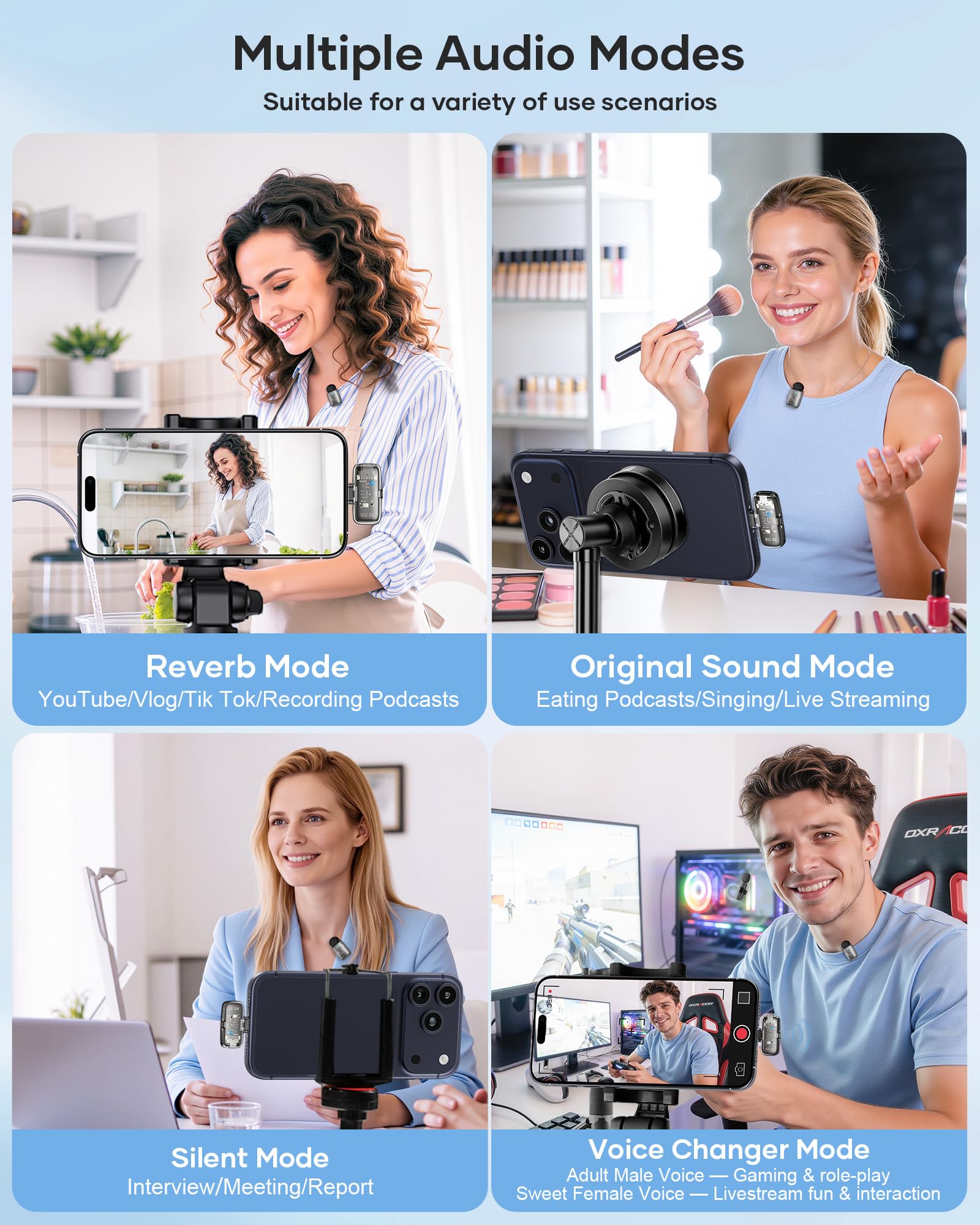 KUKIHO Wireless Lavalier Microphone with Charging Case, 36H Battery Life, Noise Cancellation, 135ft Range, Plug-and-Play Clip-On Mic for iPhone, iPad, Android, YouTube, Vlog, Live Streaming: With Case Flat Black