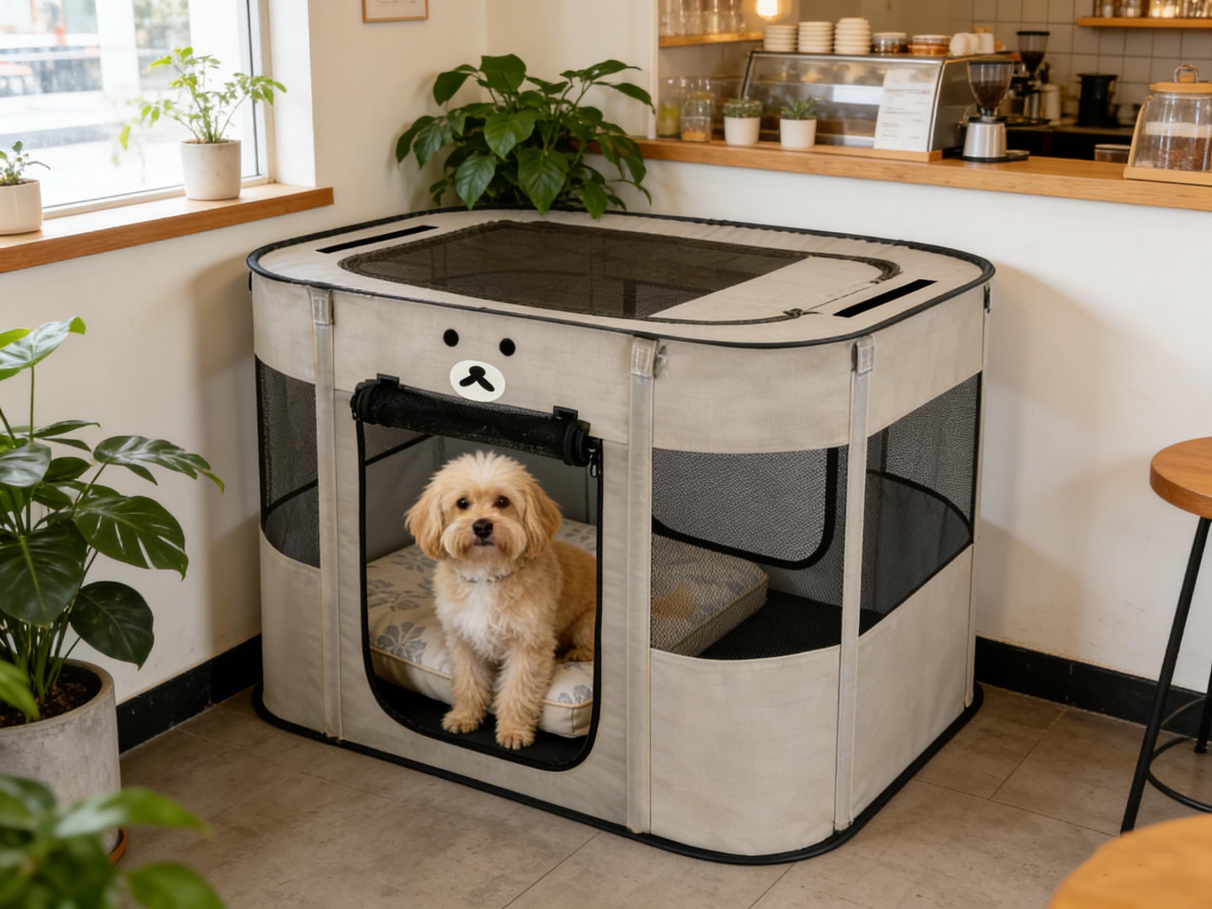 Valla portátil para Mascotas de 70 x 55 x 45 cm, Plegable, Rectangular, Sala de Entrega, Nido de Gato, cabaña para Cachorros, casa Cerrada para Mascotas con Bolsa de Transporte (Gris 2)
