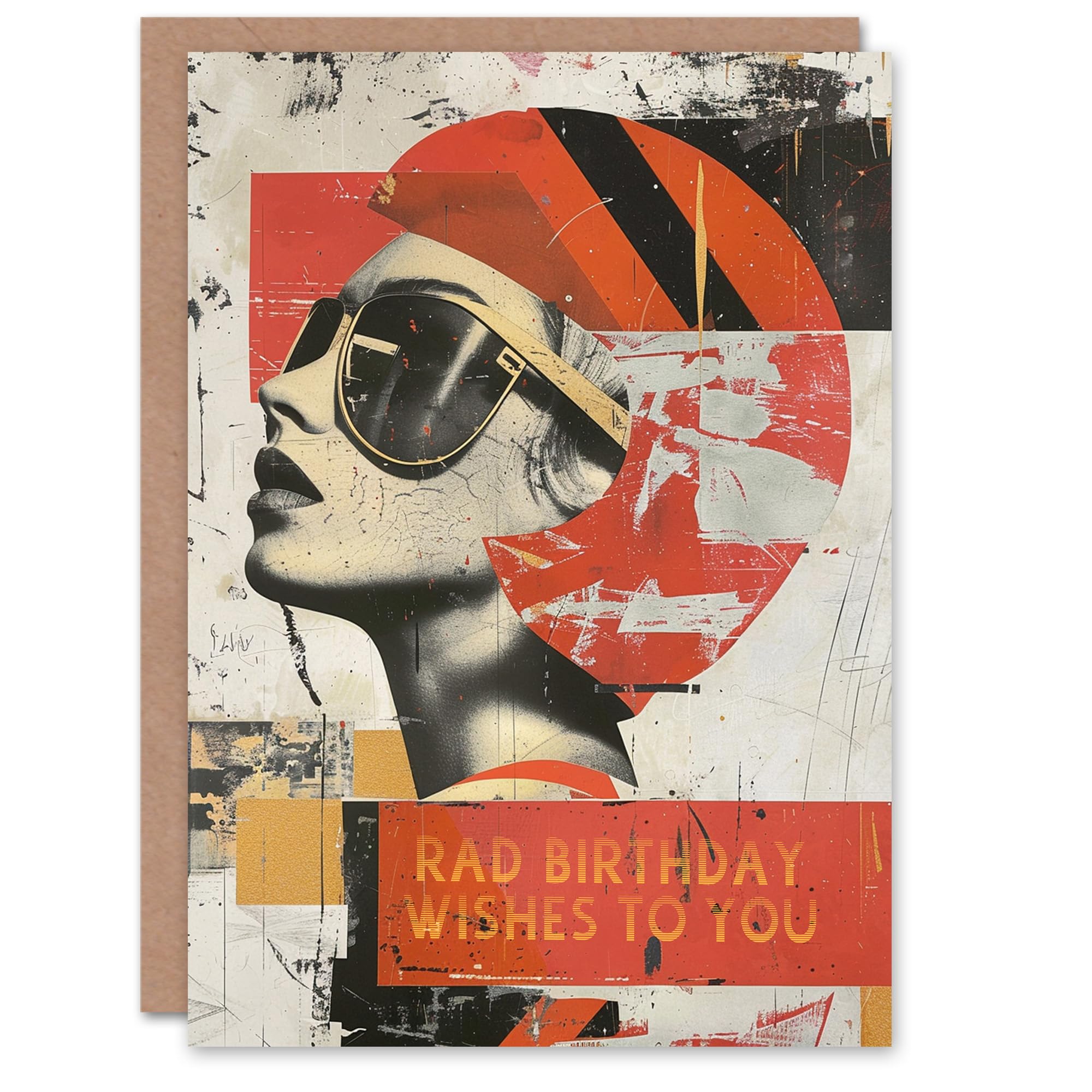 Artery8 Rad Wishes To You Retro Mod Style Conceptual Art For Her Woman Birthday Card
