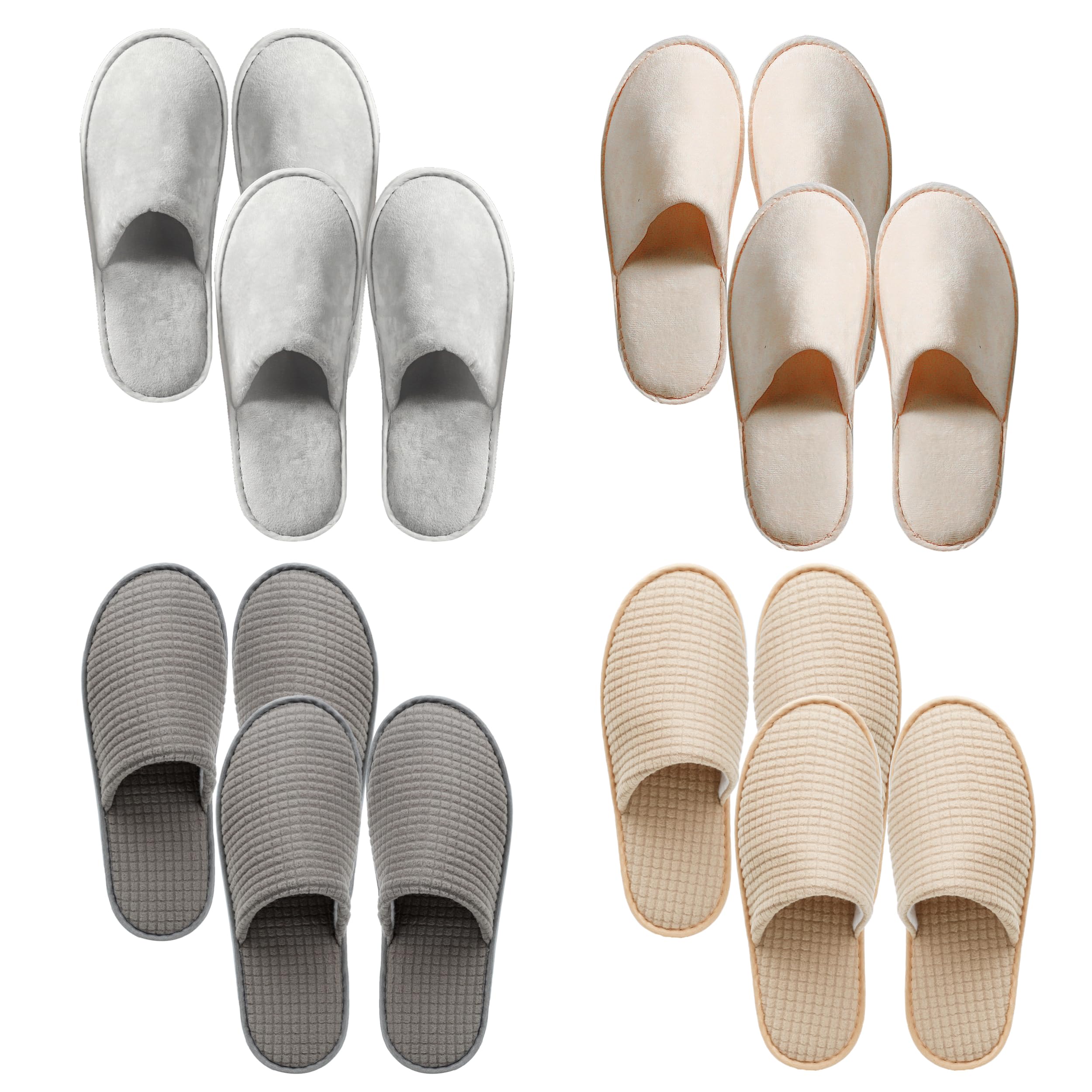 OSTADARRA 6-10 Pairs Spa Slippers, Non Slip Disposable Slippers For Guest, Washable Reusable, Which Can Be Used As Women Men, House, Indoor, Bathroom,