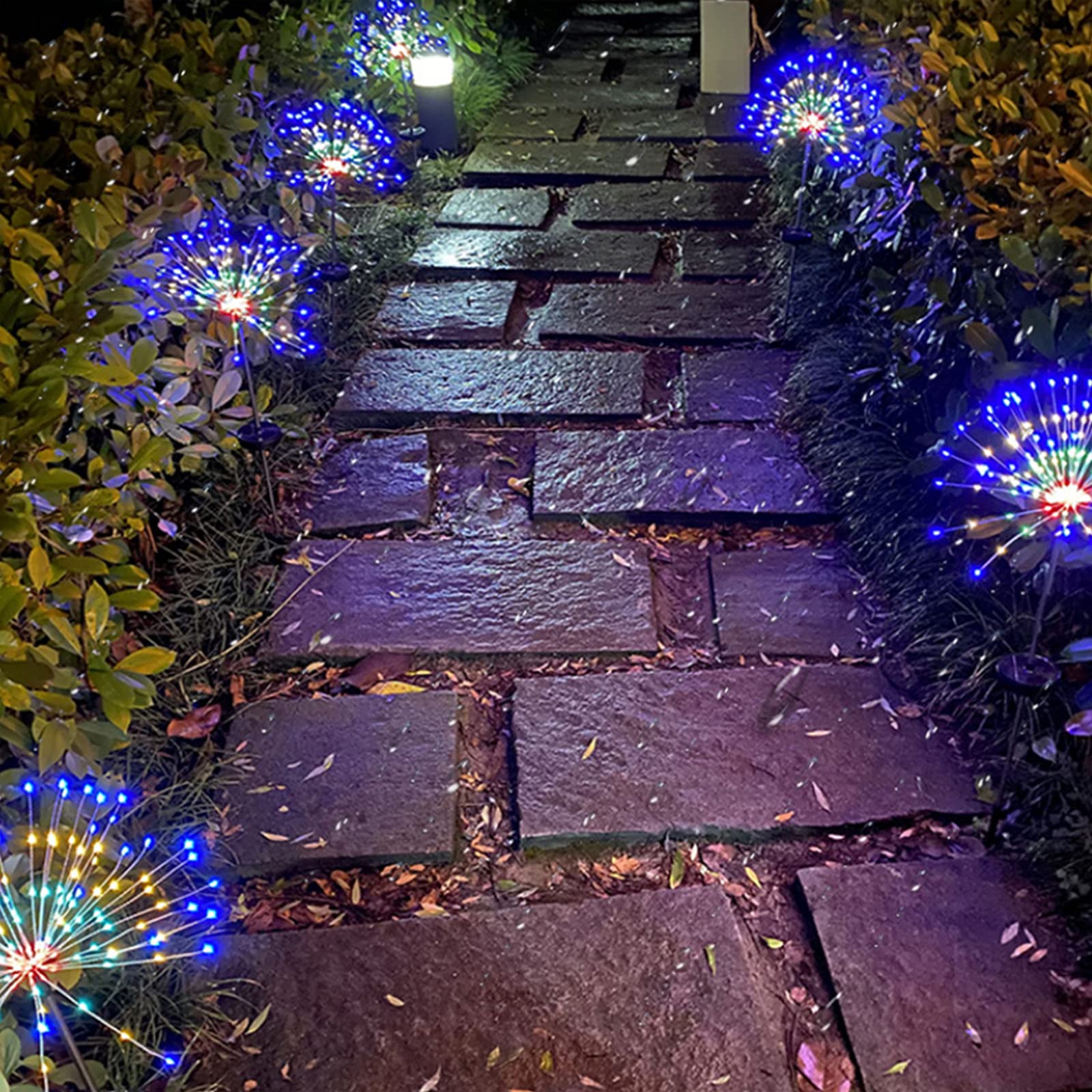Luci Solari Da Giardino A Forma Di Fuochi D'Artificio – 2 Pezzi Con 85 LED Colorati, Impermeabile IP65, Per Esterno, Giardino E Feste