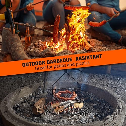 Miniatura 8 de Only Fire - Rejilla redonda para fogata con 4 patas para cocinar al aire libre, 22 pulgadas