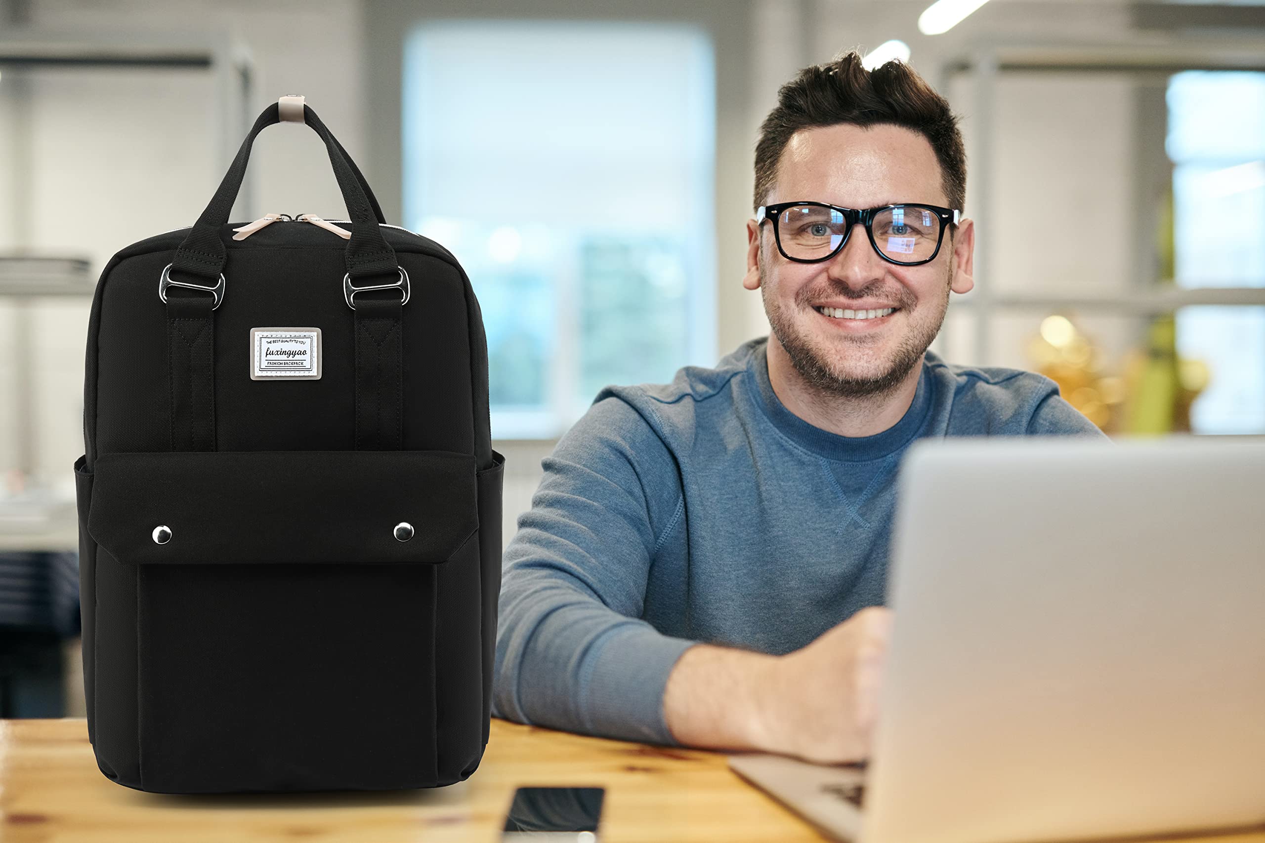 FUXINGYAO Antivol Sac à Dos ，Sac à DosOrdinateur Portable 15.6 Pouces Imperméable Grande　Capacité ，Elegant Imperméable Sac a Dos PC Portable pour College Loisir Voyage Affaires
