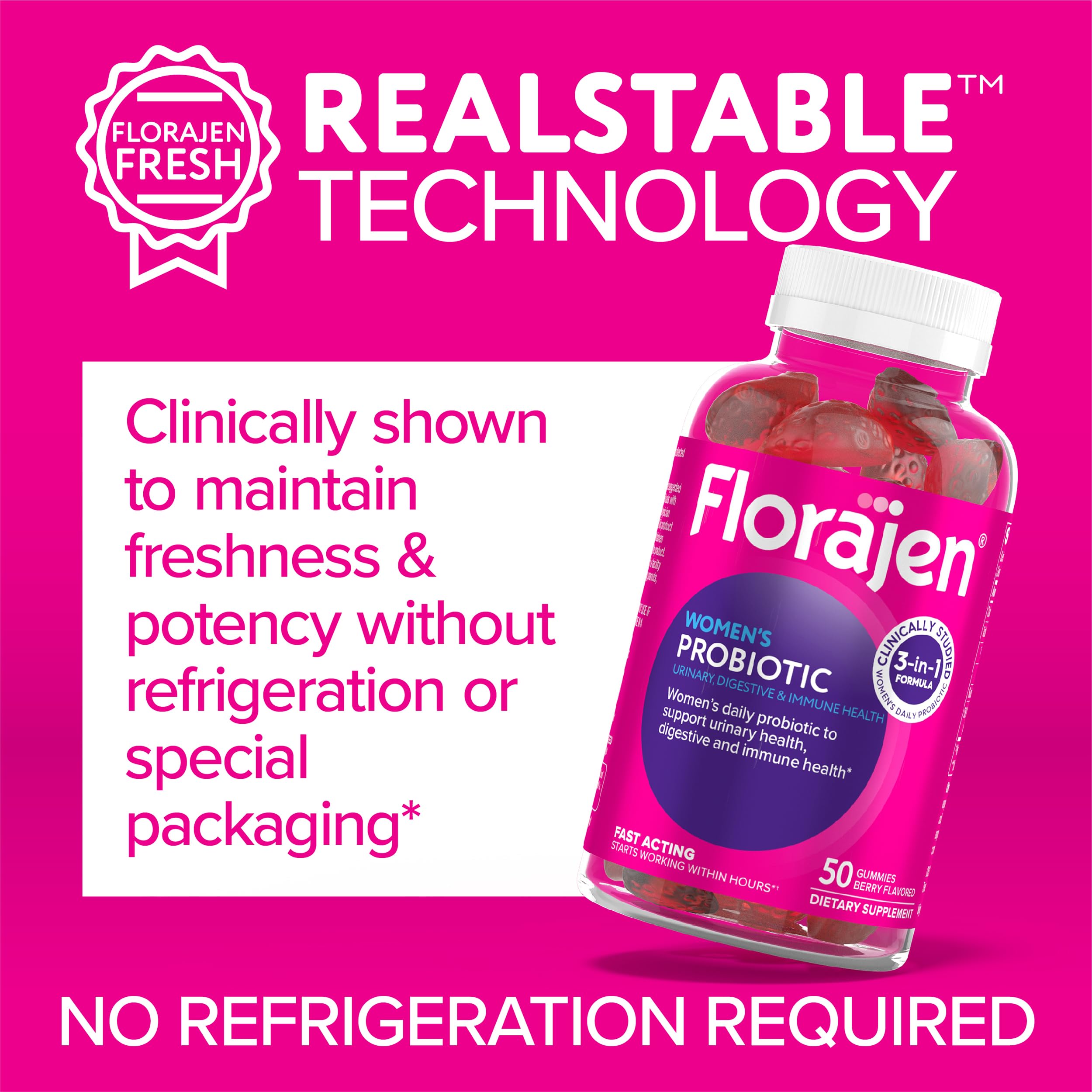 Amazon.com: Florajen Women's Probiotic Gummies - Triple-Action