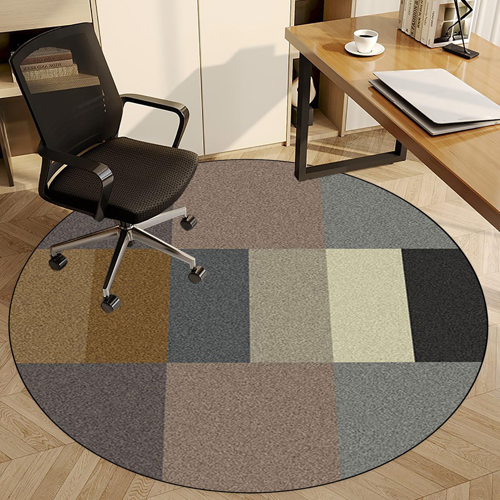 Office Chair Mat for Hard Floor, Round Gaming Chair Mat, Low Pile Desk Chair Mat, Hard-Floor Chair Mats, Carpet Chair Mats, 150 cm Multi-Purpose Hard Floor Protector for Home and Office Non Slip