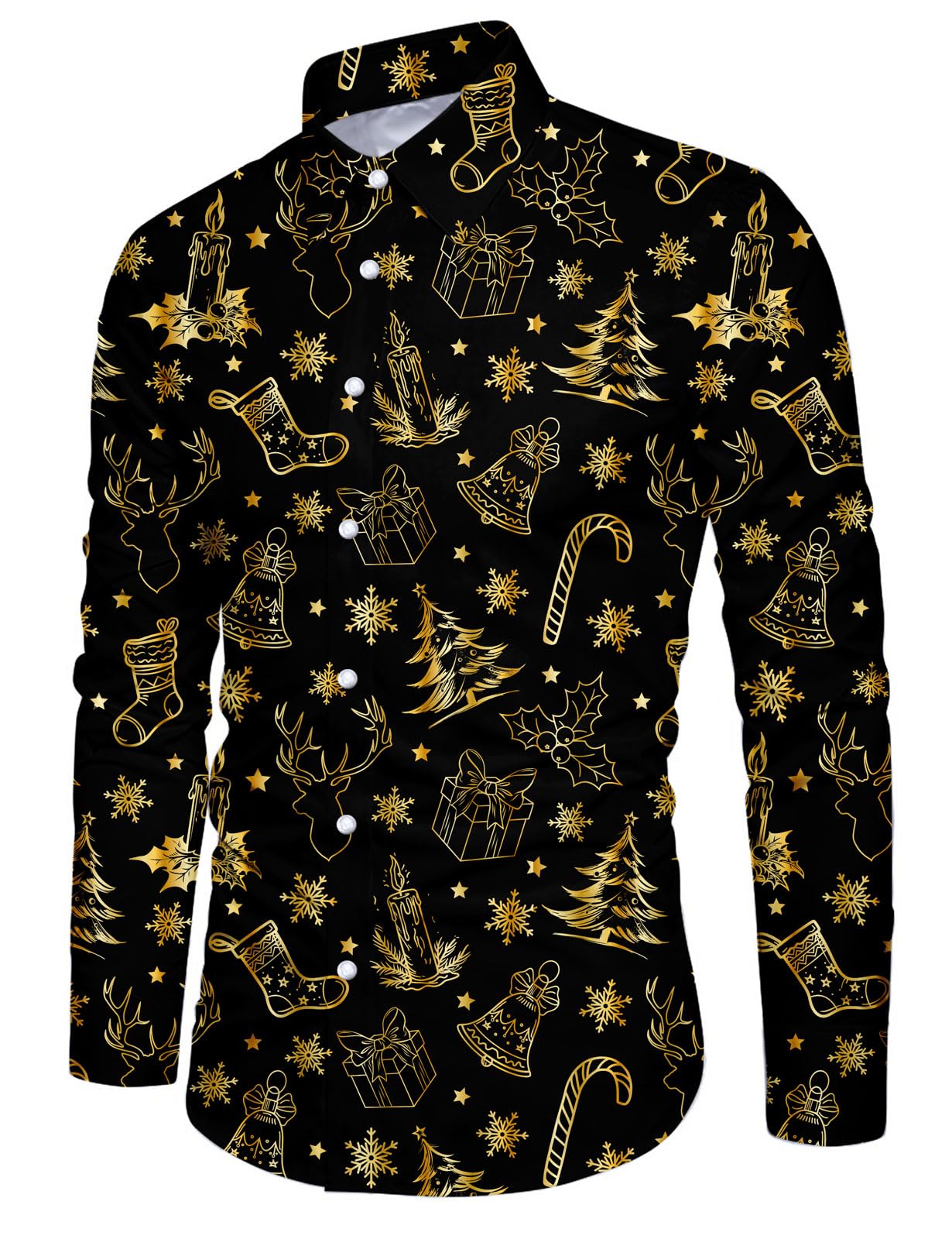 Camicia Da Uomo M Bianca Con Motivo A Piume Maniche Lunghe In Cotone