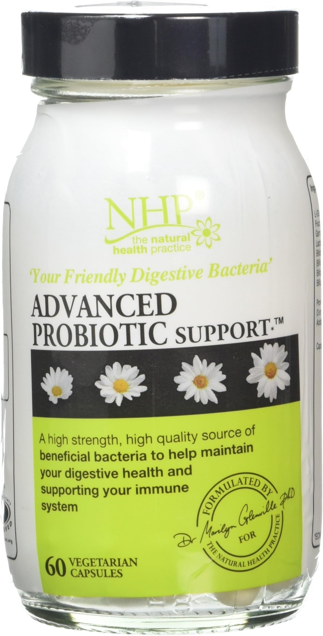 NHP Advanced Probiotic – High-Strength Gut Health & Immune Support Supplement | 22 Billion CFU with Lactobacillus & Bifidobacteria, Gamma Oryzanol & Prebiotics | Vegan, Gluten-Free, 60 Capsules