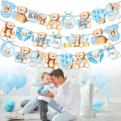 Miniatura 7 de Decoraciones de oso de peluche para baby shower, We Can Bearly Wait, decoraciones de fiesta de cumpleaños, guirnaldas y suministros temáticos de oso