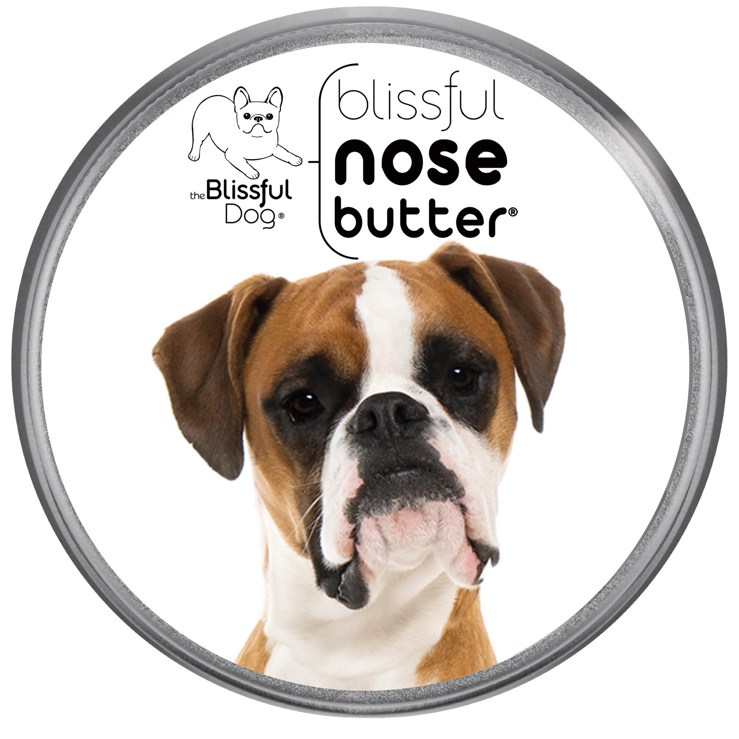 The Blissful Dog Fawn Boxer Nose Butter for Dry, Cracked Skin, Lick-Safe Dog Nose Balm with Moisturizing Shea Butter, Almond, Olive, and Essential