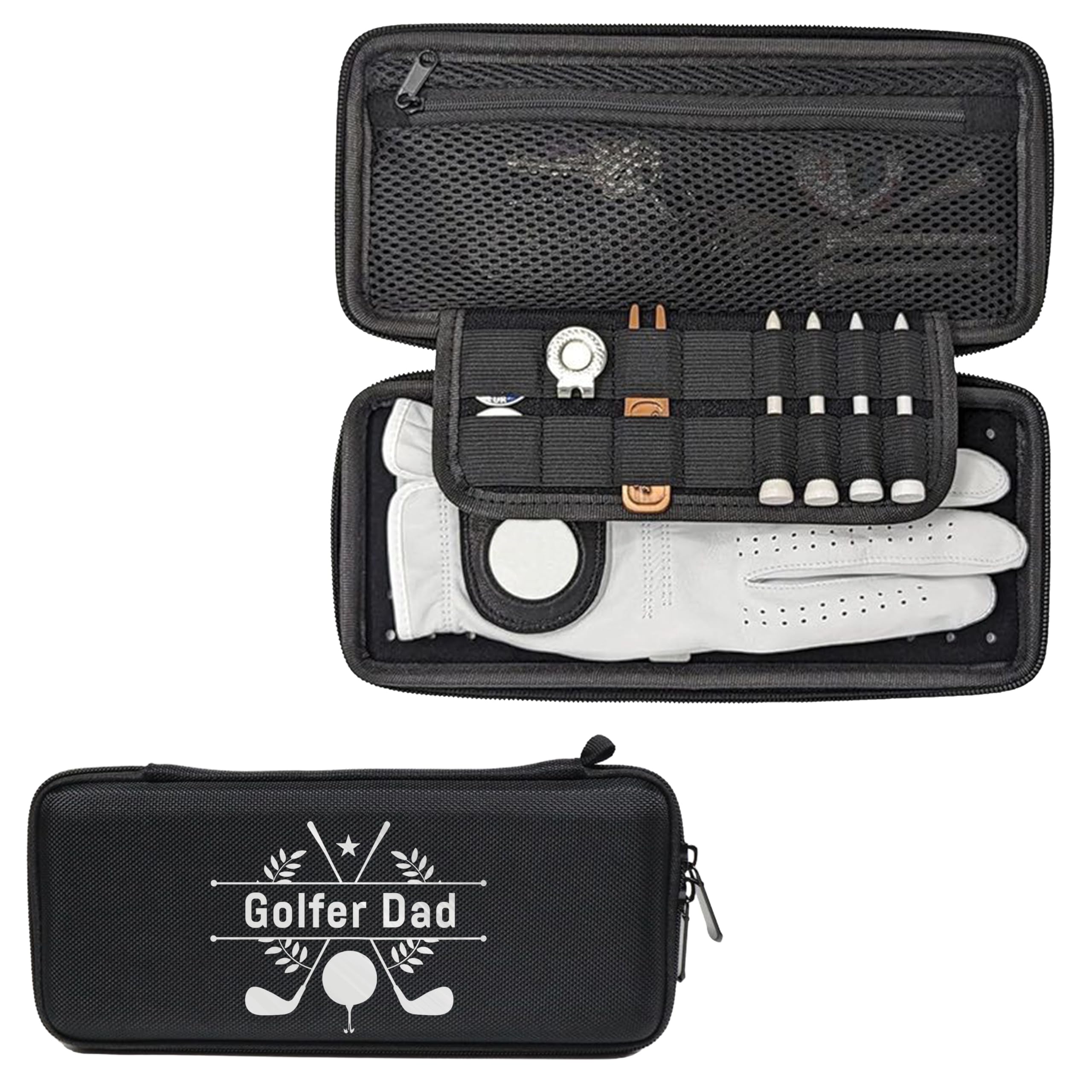 FULLY MERCHED Best Dad Golf Glove Case – Gift for Golfers Men & Women – Golf Glove Holder and Trunk Organiser for Father’s Day, Christmas or Birthday - Style 4
