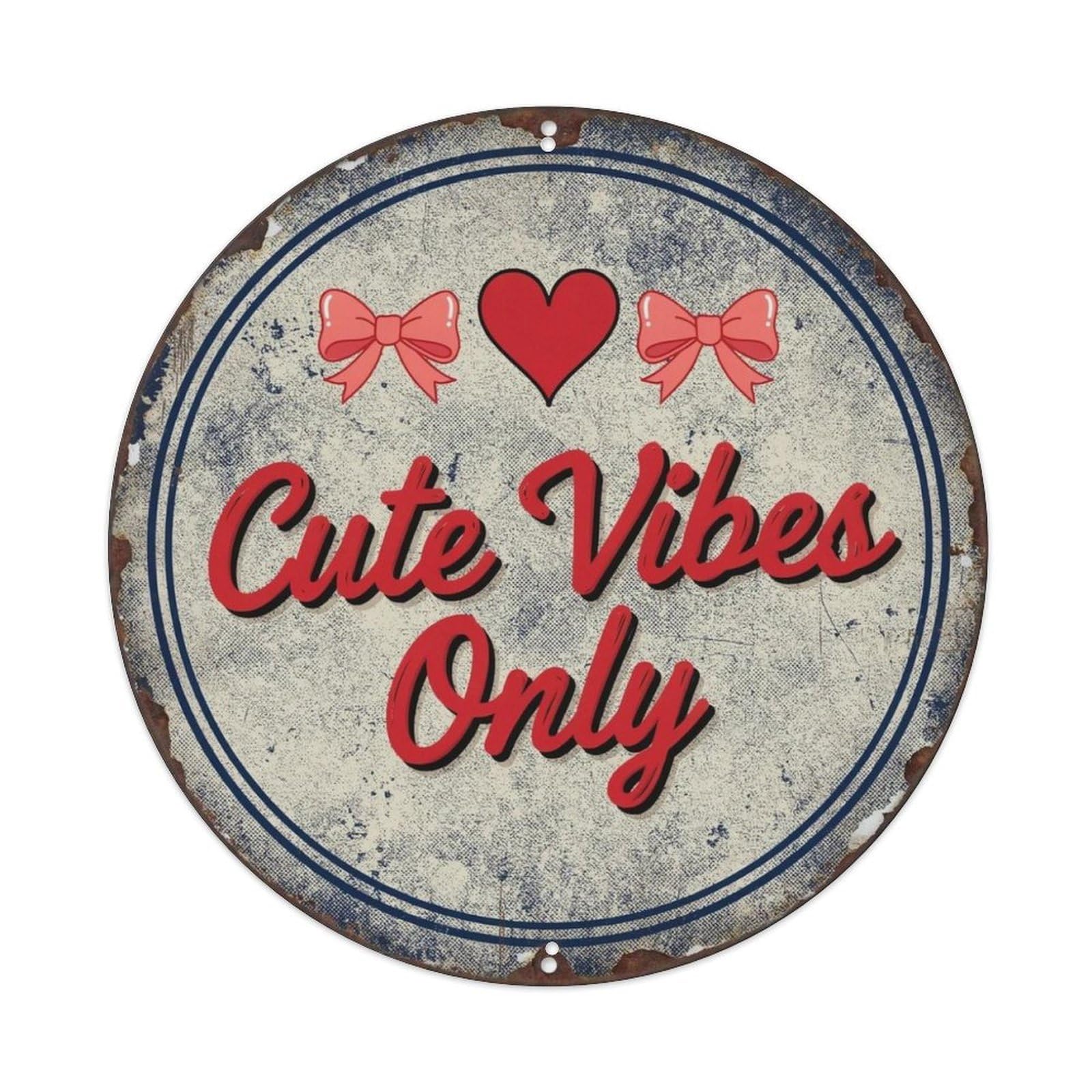 Lvalogy Style Cute Vibes Only Pastel Metal Tin Sign Plaque