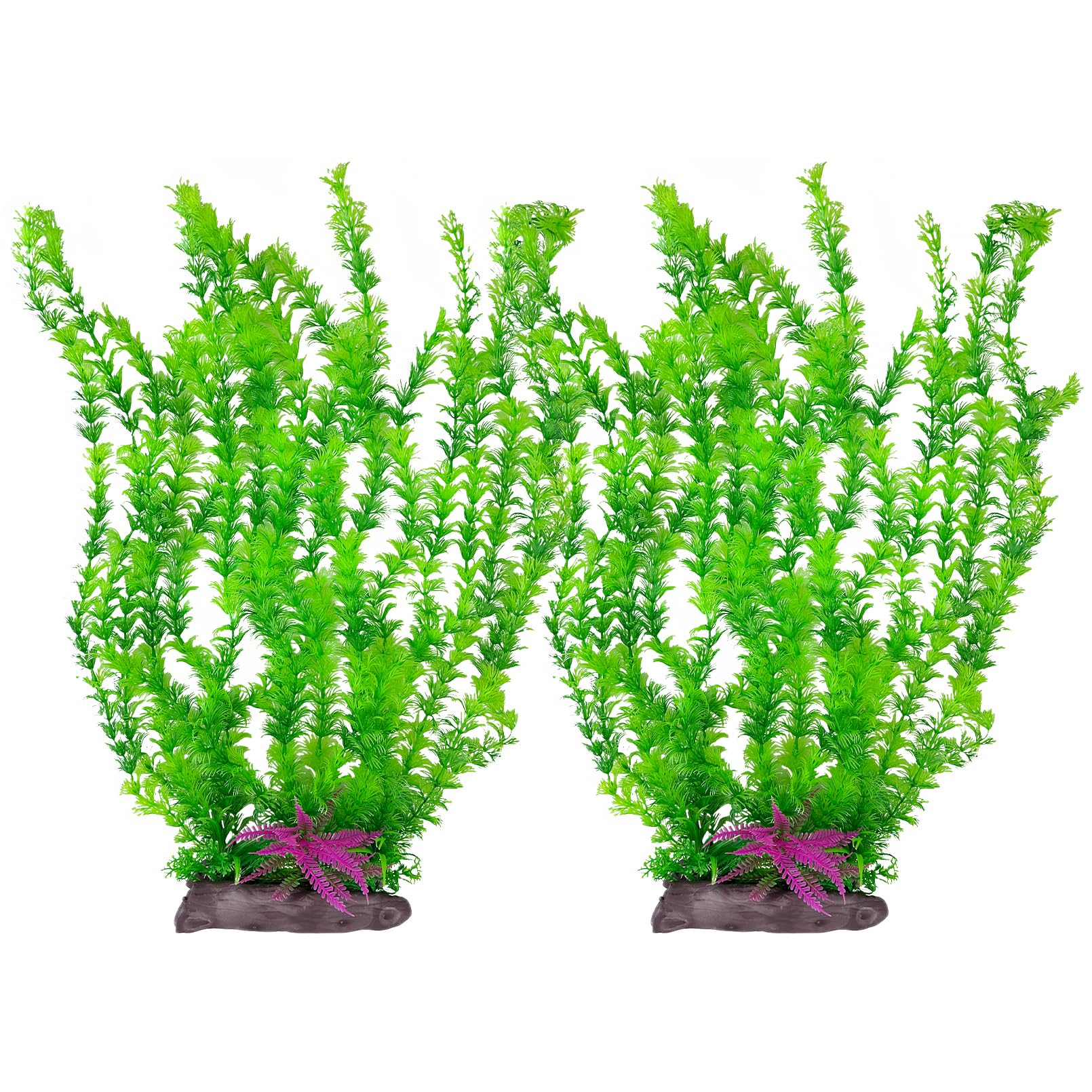 Hamiledyi Aquarium Plastic Plants Aquarium Decor Artificial Fish Tank Plants,Tall Fish Tank Decorations, Extra Large Aquarium Plant 20.4-inch Tall,2PCS