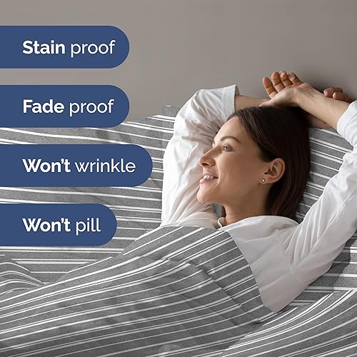 Miniatura 88 de Juego de funda de edredón tamaño King – Funda de edredón extra suave tamaño King de 104 x 90 pulgadas con 2 fundas de almohada – Lujo de hotel, 01