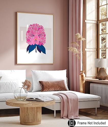 Miniatura 6 de Poster Master Póster de peonía rosa, estampado de flores retro, arte moderno, arte moderno, arte de acuarela, arte floral, arte bohemio elegante,