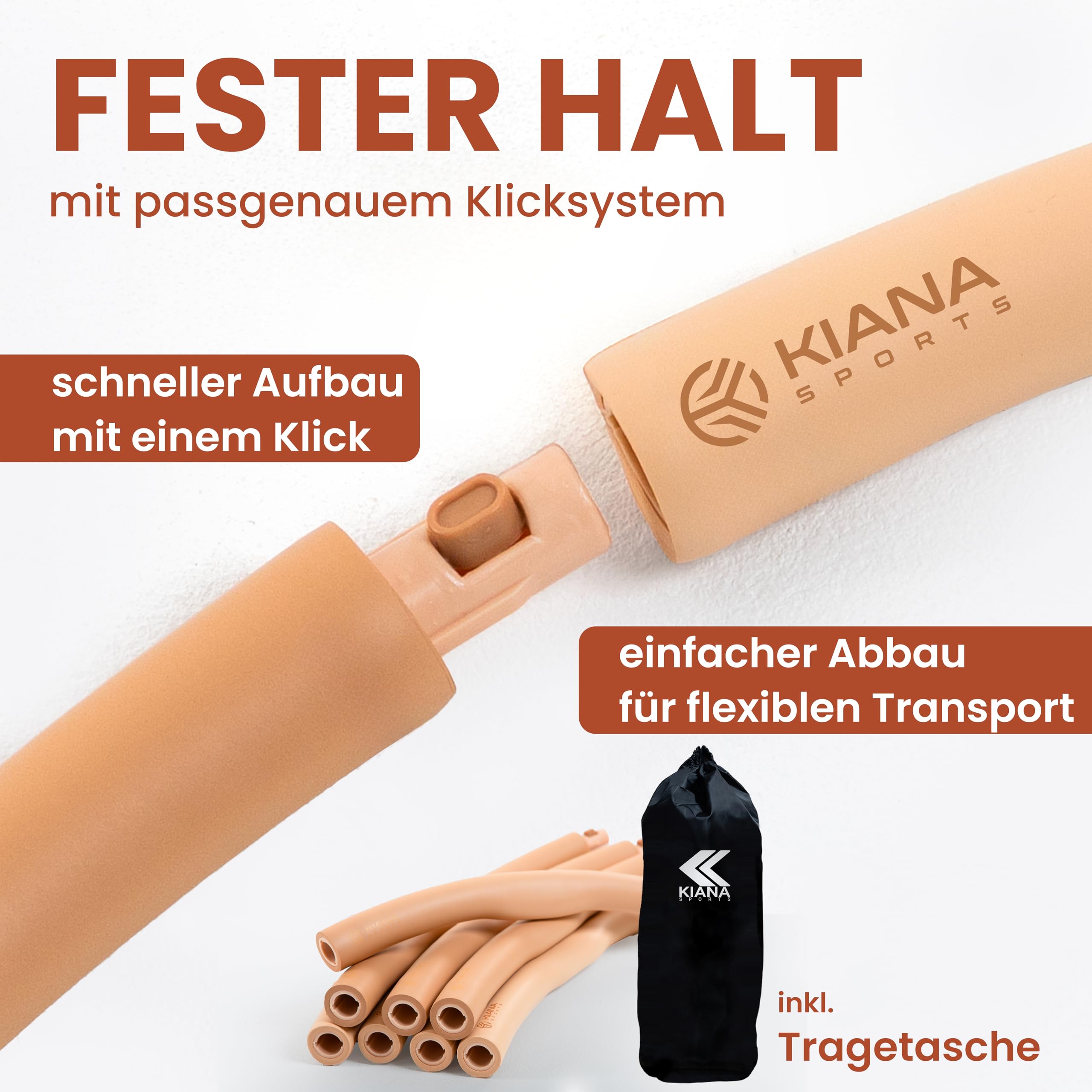 KIANA SPORTS Hula Hoop Reifen Erwachsene [1,2 kg] - Stabiler Hoola Hoop aus Deutscher Entwicklung - Fitnessreifen zum Abnehmen - Gymnastikreifen mit Wellen inkl. Tasche und Übungsplan
