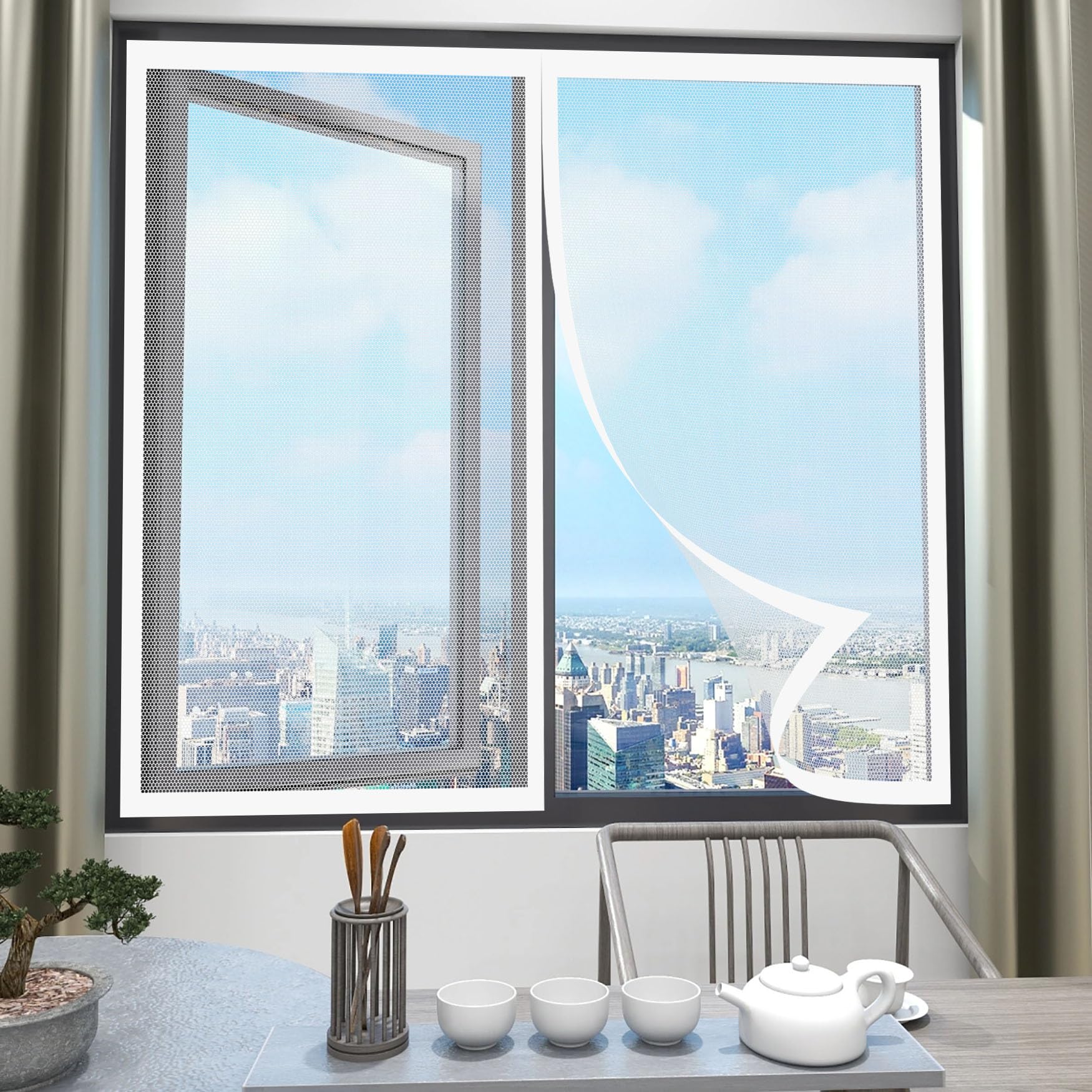 Moustiquaire aimantée pour balcon et porte-fenêtre en été