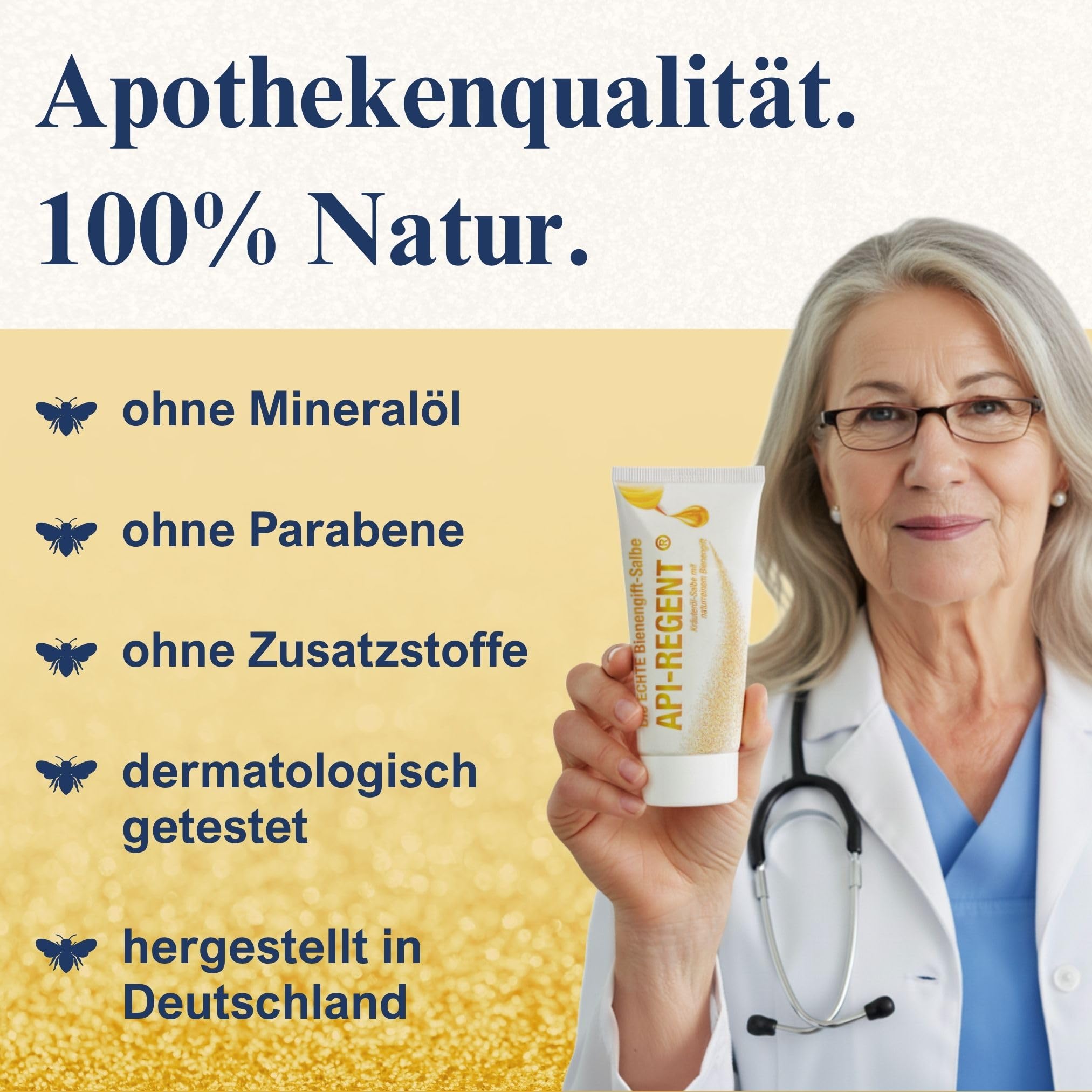 Die ECHTE Bienengiftsalbe – API-REGENT – naturreines Bienengift & ätherische Öle – kühlende Pflege für Muskeln & Gelenke – Seit 1844 – das Original aus Deutschland – ohne Konservierungsstoffe – 50 ml