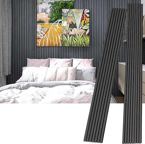 Miniatura 10 de 4 paneles acústicos de listones de madera 3D para decoración de paredes interiores, panel de madera estriada, tablero trasero de fieltro