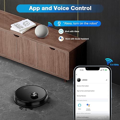 Miniatura 8 de Tikom L9000 Robot Aspirador y Trapeador Combo, Navegación LiDAR, aspiradora robótica de 4000 Pa, hasta 150 minutos, mapeo inteligente, 14 zonas