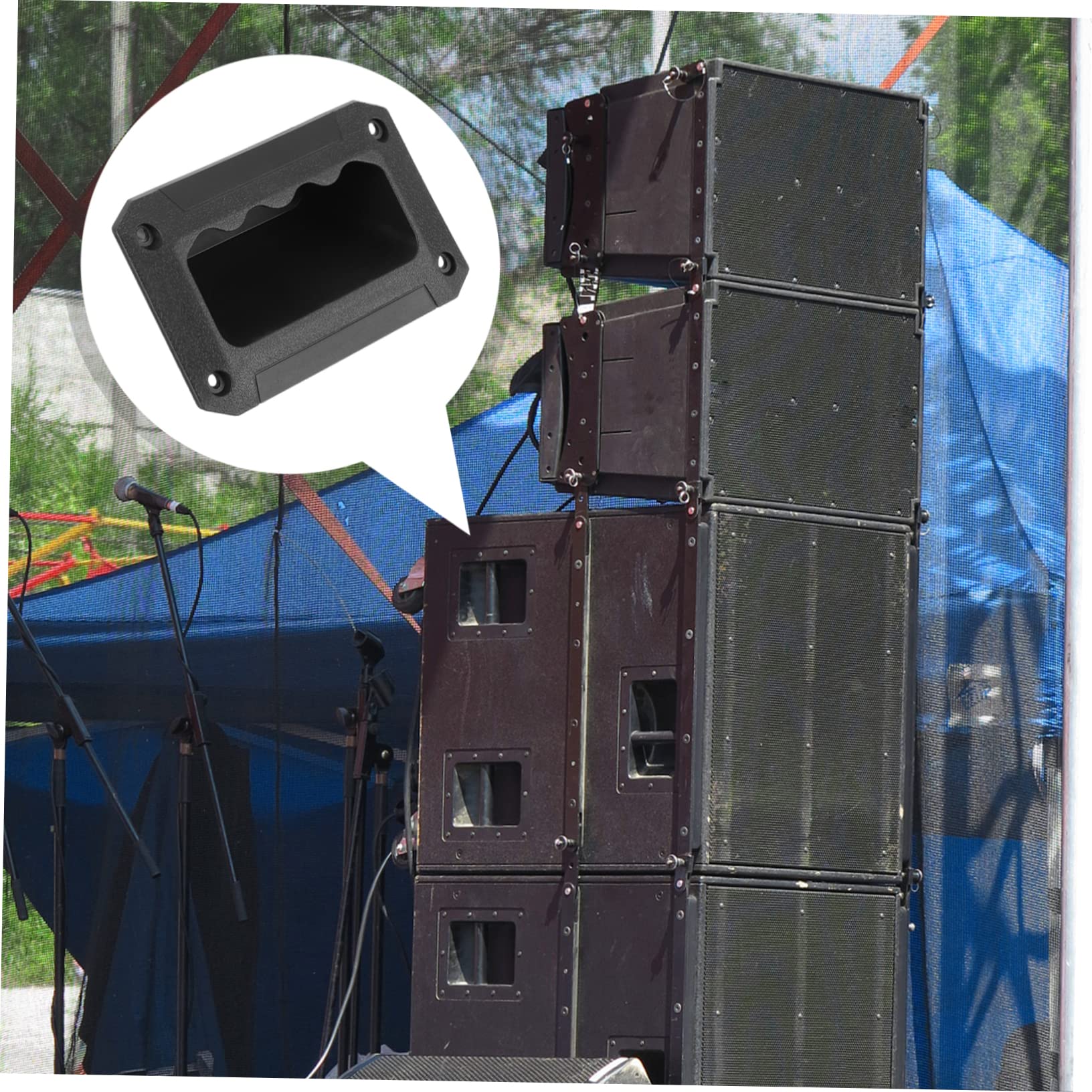 Mikikit Poignées de Remplacement Facile à Installer ou Haut-Parleur en ABS Noir pour Fixation Sécurisée Lot de 8 et Boîtier D'instrument sur Enceinte Amplificateur