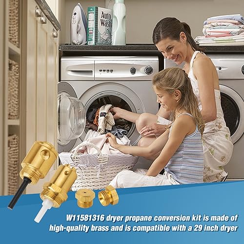 Miniatura 5 de W11581316 Kit de conversión Whirlpool LP apto para secadores Kenmore, Amana, Estate, Kitchen-Aid, Roper, Sears, Whirlpool de 29 pulgadas