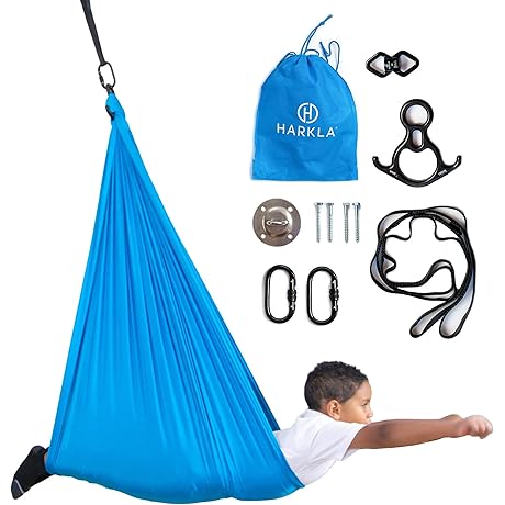 Harkla Indoor Sensory Therapy Swing & Hammock with Soft Nylon Fabric -...