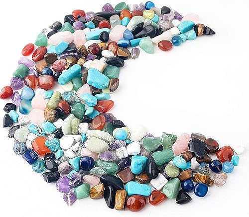 JOHOUSE Cuarzo Cristales, Piedras de Cristal Trituradas, Rodadas y Pulidas, Piedras Irregulares para Suculentas, Plantas, Acuarios de Betta, Grava,
