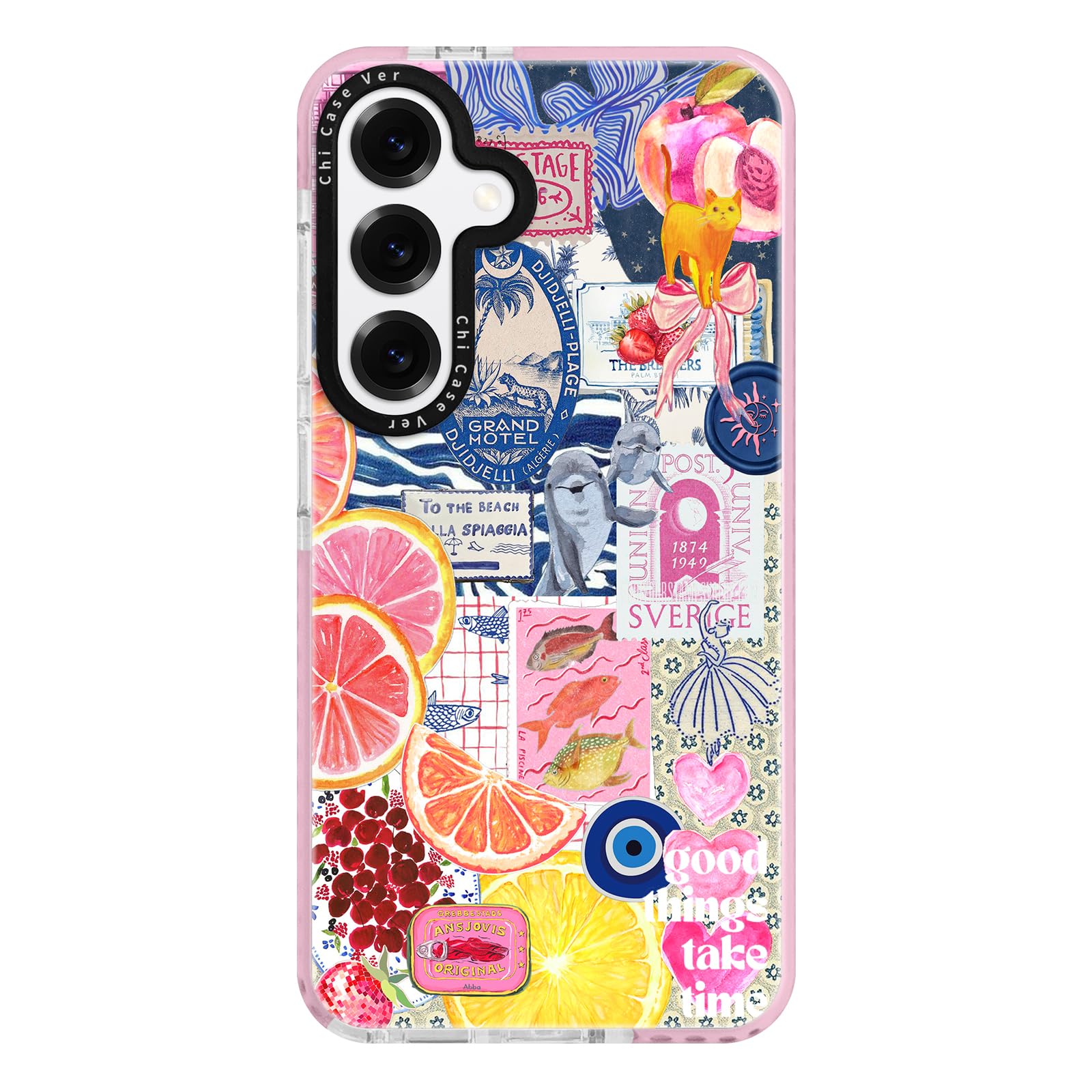 ChiCaseVer for Samsung Galaxy S25 Ultra Case，Y2K Citrus Coastal Vintage Style Military-Grade Drop Protection TPU Camera Protection for Women Girls
