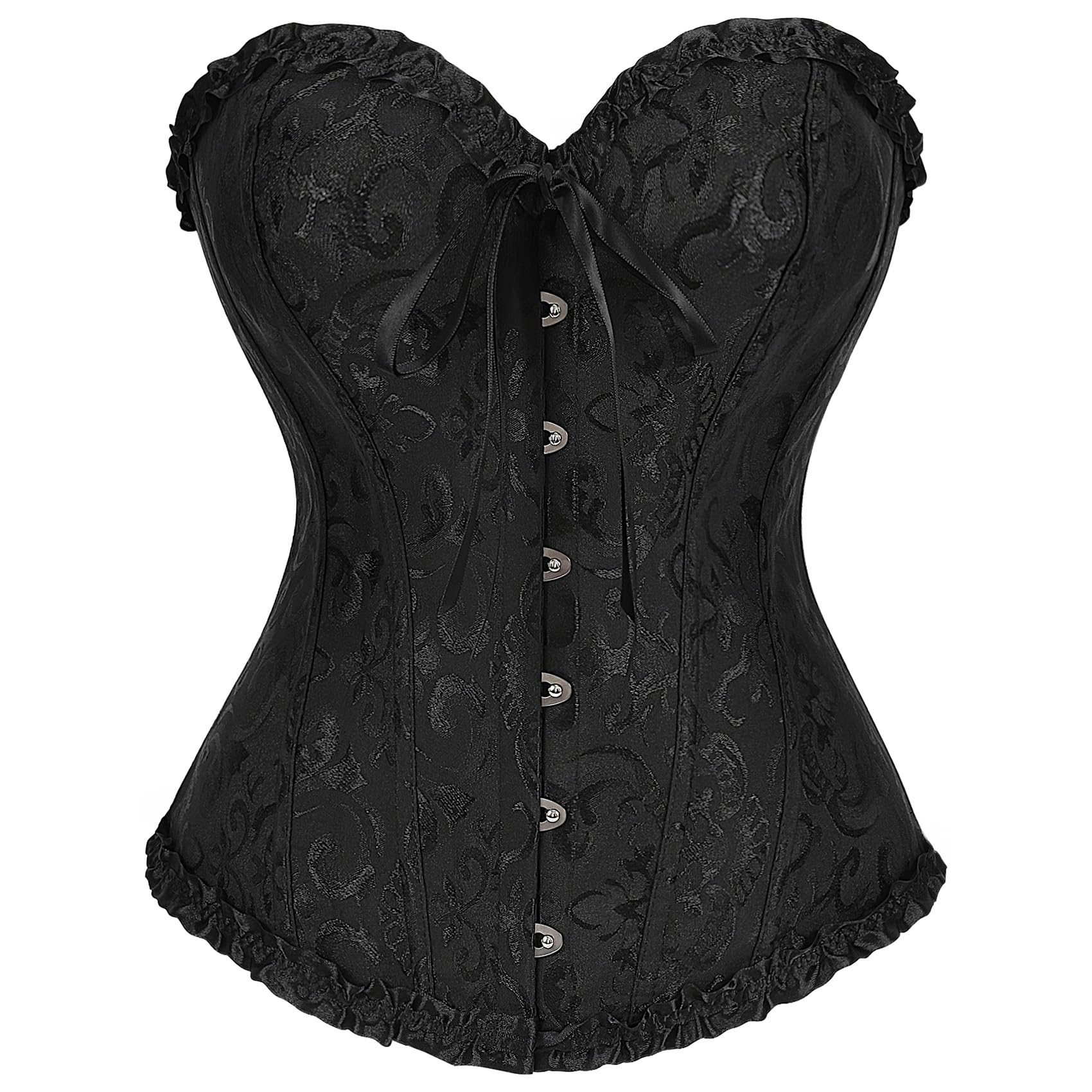 WHIPPY Womens Bustier Corset Tops for Women Lace Up Boned Overbust Bustier Shapewear Lingerie Top Waist Training Corset