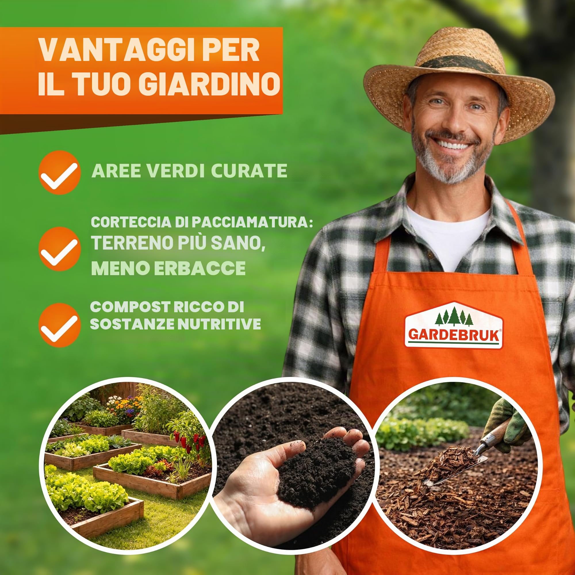 Gardebruk Trituratore da Giardino 3100 W 40 mm Rami Elettrico 50 L Cesta Raccolta Acciaio