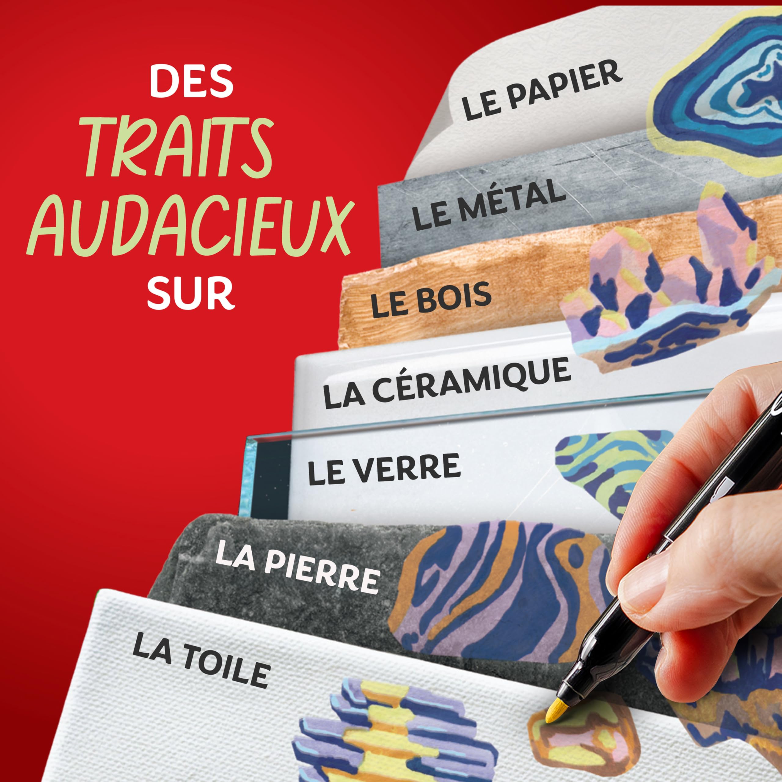 Sharpie Creative Marker – Lot de 36 stylos de peinture acrylique | Marqueurs de peinture à base d'eau | Encre sans bavure écrit sur la plupart des surfaces | Pointe fine | Fournitures d'artisanat et