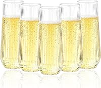 Vista 1 de Goodluck Paquete de 24 copas de champán desechables transparentes, copas de champán sin tallo de 9 onzas, vasos desechables de plástico transparente