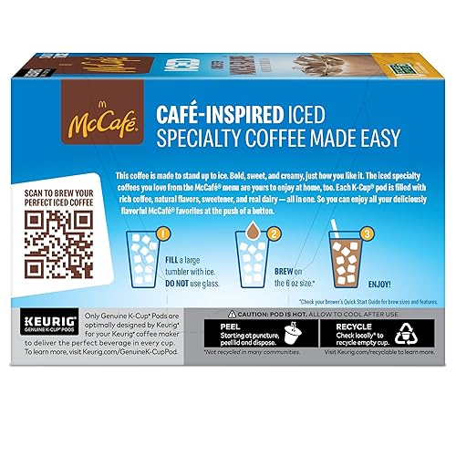 Miniatura 12 de McCafe ICED One Step Mocha Frappe, Keurig Cápsulas K-Cup de una sola porción, 60 unidades (6 paquetes de 10)