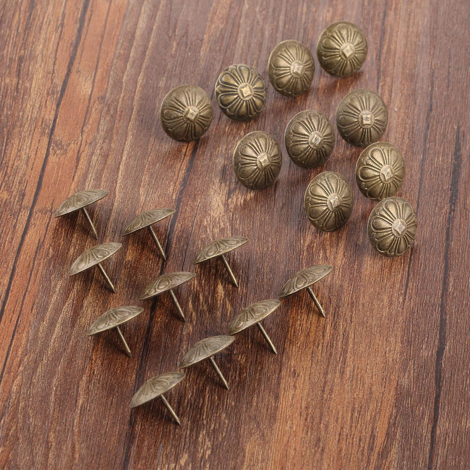 Clous, Punaises, punaises de rembourrage, pouce, décoratives meubles, 20 pièces fleur antique bijoux à ongles cadeau boîte en bois porte canapé 19 * 15 mm