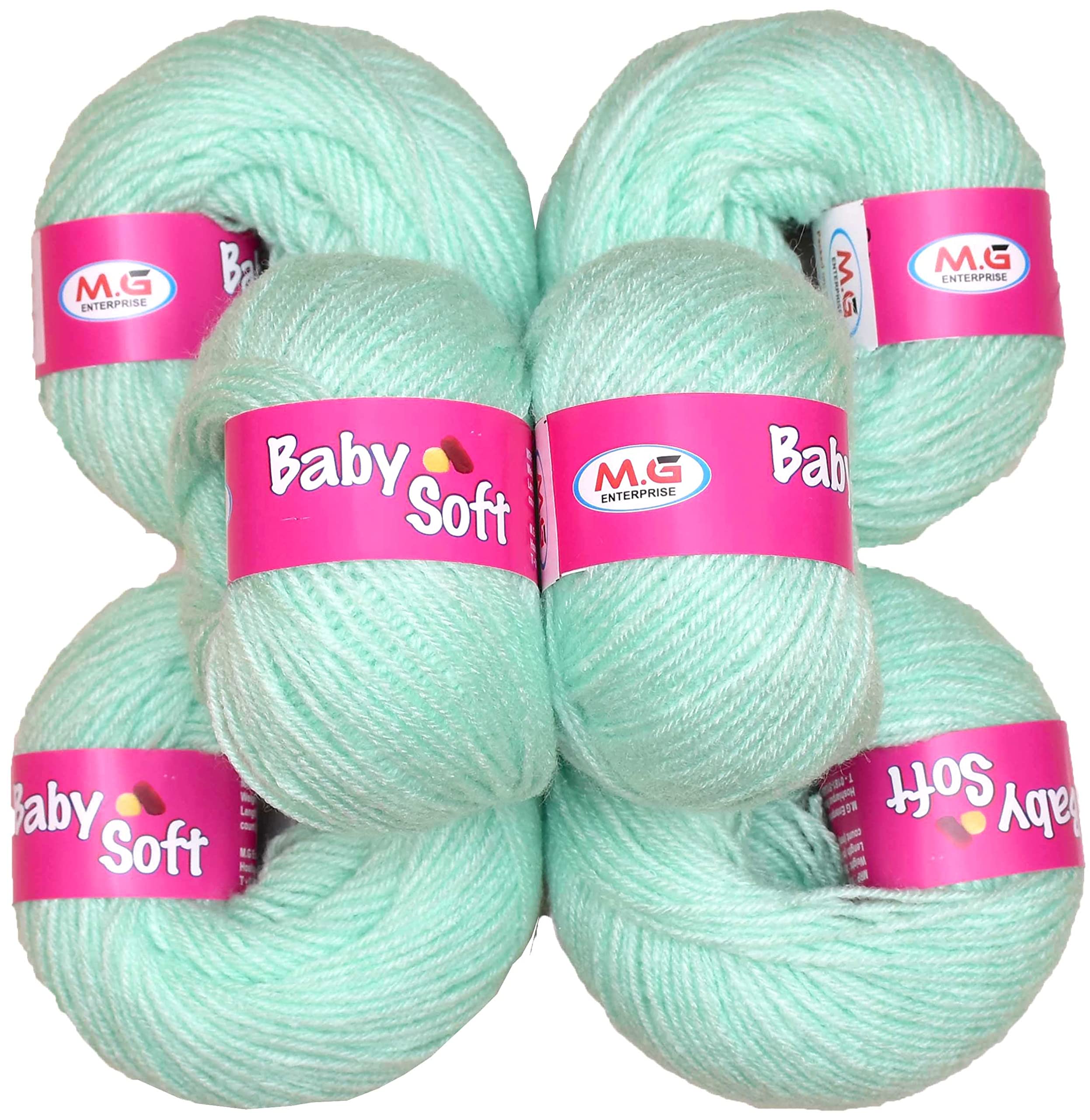 M.G ENTERPRISE 100% Acrylic Wool Red (6 pc) Baby Wool 4 ply Wool Ball Hand Knitting Wool/Art Craft Soft Fingering Crochet Hook Yarn, Needle Knitting Yarn Thread Dye J