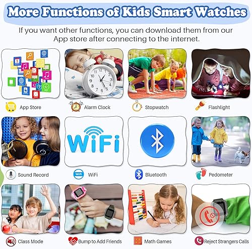 Miniatura 5 de cjc Reloj inteligente 4G para niños con rastreador GPS y llamadas, pantalla táctil HD, reloj de teléfono celular para niños, combina SMS, voz,