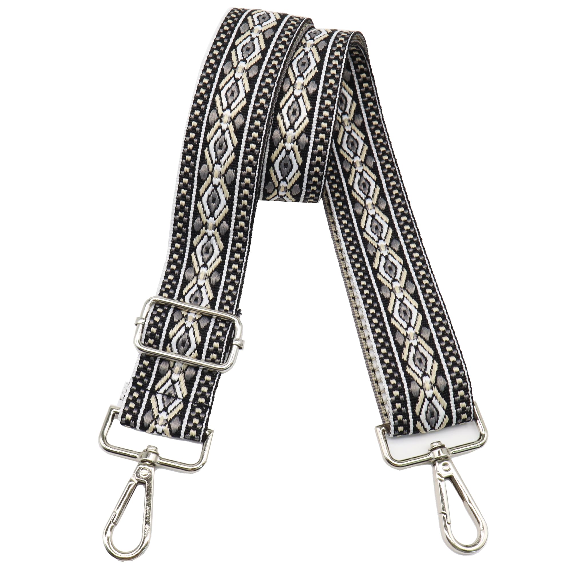 LEMEDE Purse Strap Adjustable Replacement Crossbody Bag Straps Retro Jacquard Embroidery Shoulder Straps for Shoulder Bag