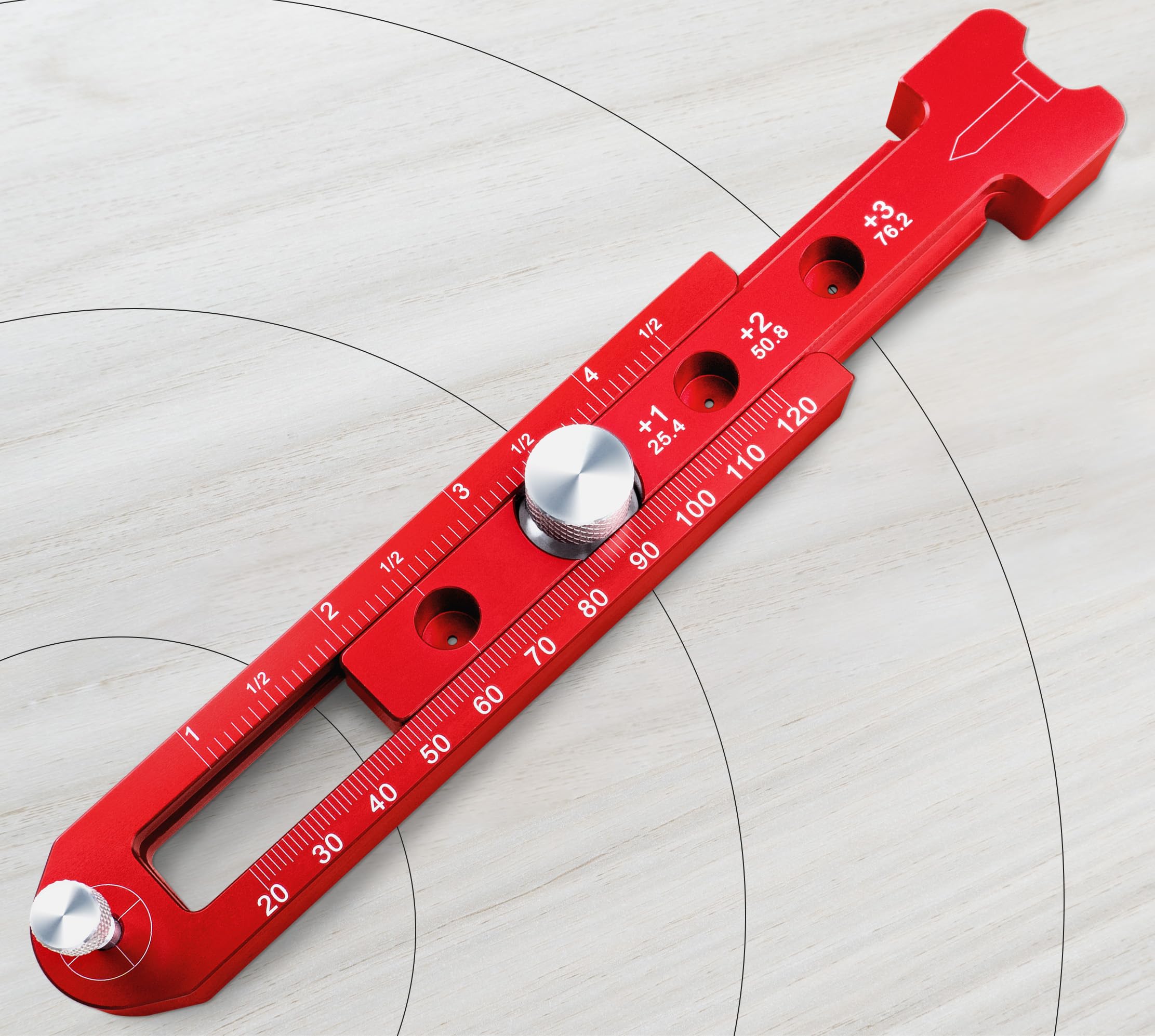 Woodworking Compass Scriber, Portable Aluminum Alloy Woodworking Compass Tool, Adjustable Metric/Inch Arc Drawing Ruler Circle Drawing Ruler Marking Gauge Circle Marking Tool (mini)