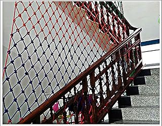 Rope Net Safety Barrier (6mm*12cm) Colorful Nylon Rope Woven Net Colored Polyester Fence Protective Partition Children's Staircase Safety Net Rope Net Easy To Use Strong Function(Size:1*2m（3*7ft）)