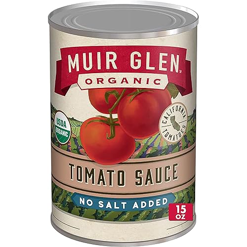 Muir Glen Salsa de tomate enlatada orgánica sin sal añadida 15 onzas