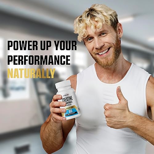 Miniatura 4 de Cápsulas de monohidrato de creatina, 1000 mg, 60 cápsulas vegetales, 30 porciones, para hombres y mujeres