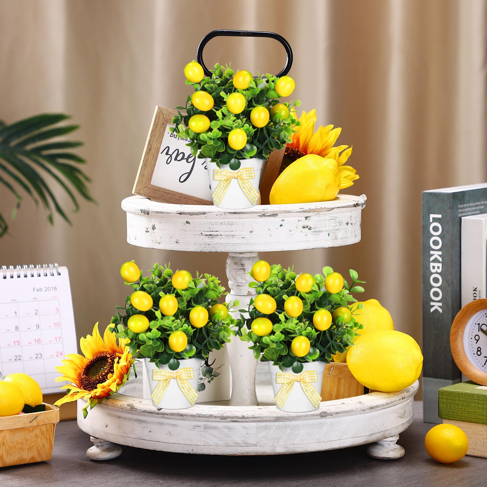 レモン装飾付きブラウン花瓶 Amazon｜Jexine レモン装飾 レモンティアードトレイ 装飾 レモン植物