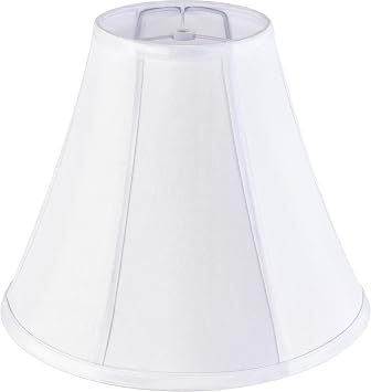 GO&SO Bell Lamp Shade White Medium 6" Top x 13" Bottom x 9.8" High | Spider, Modern, Side Ribbing, Hand Crafted