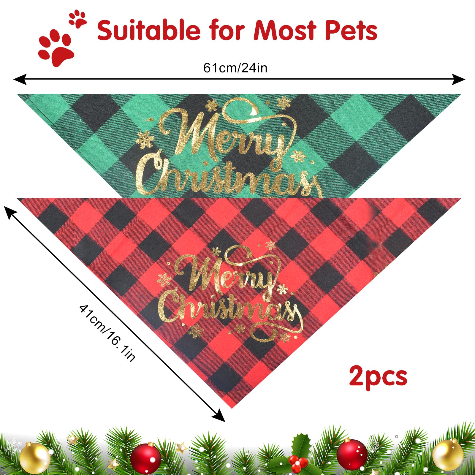 Weihnachts-Hundehalstücher – 4 Stück, Groß, Weiches Dreieckstuch Für Hunde & Katzen