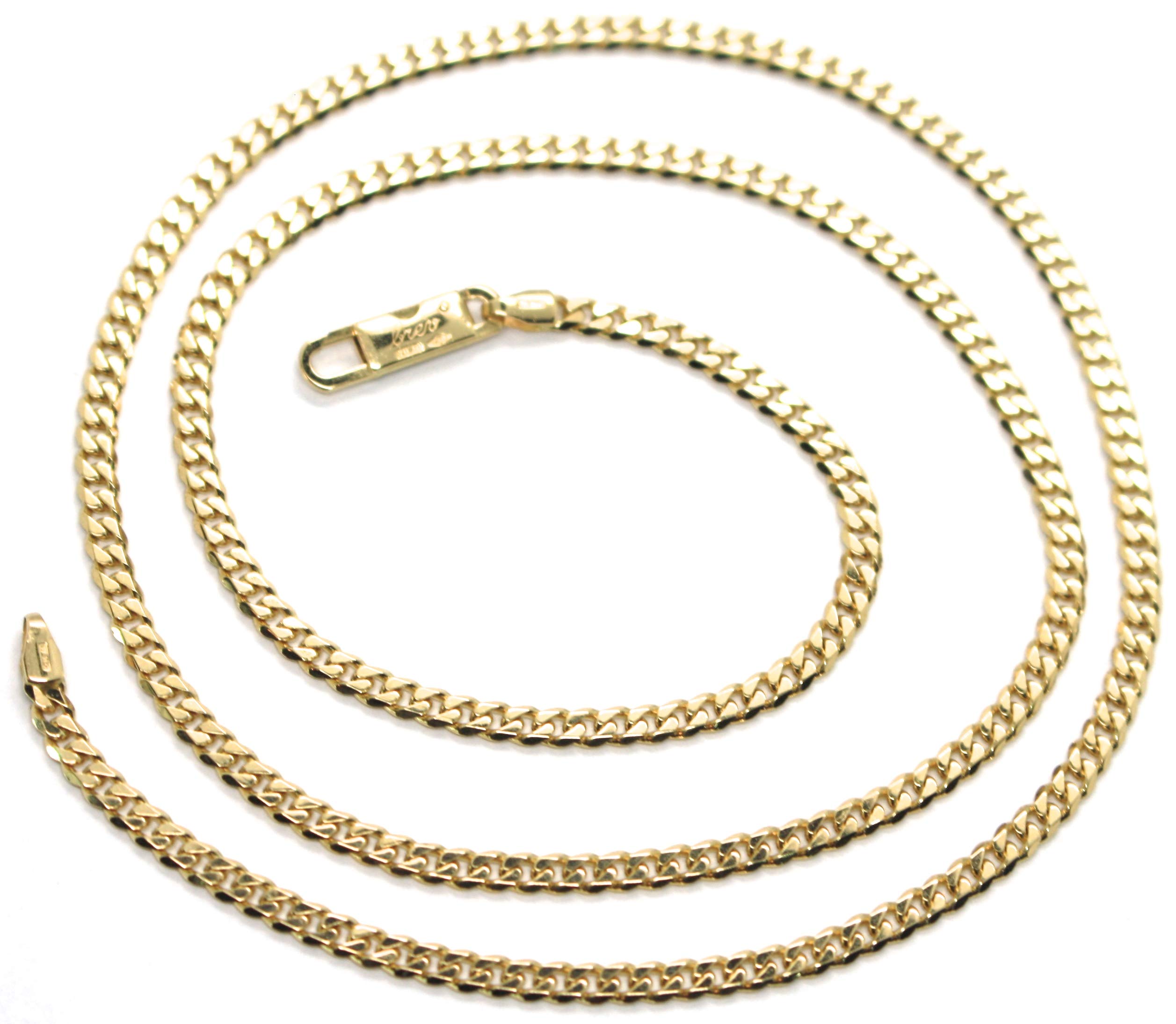 CATENA ORO GIALLO 750 18K, 50 CM, GRUMETTA, GROUMETTE PIATTA, SPESSORE 2.8 MM, PIENA